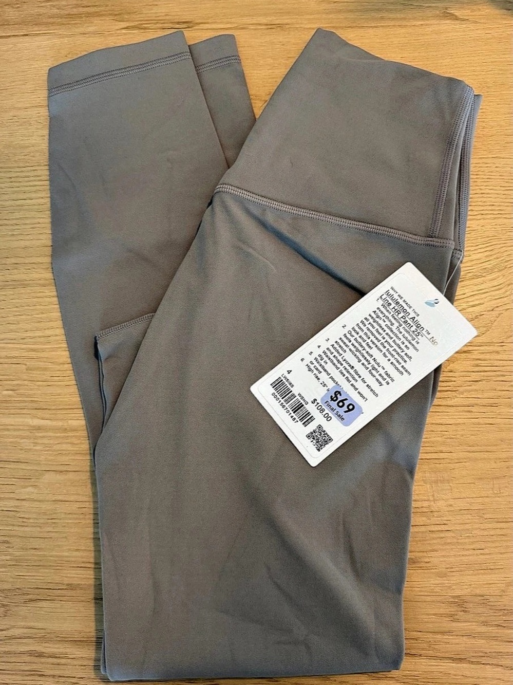 Lululemon Align Pant II Gray Size 4 NWT